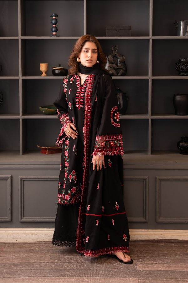 3 Piece - Embroidered Khaddar - V7 - 03