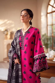 3 Piece - Printed & Embroidered Khaddar Suit - AU-06