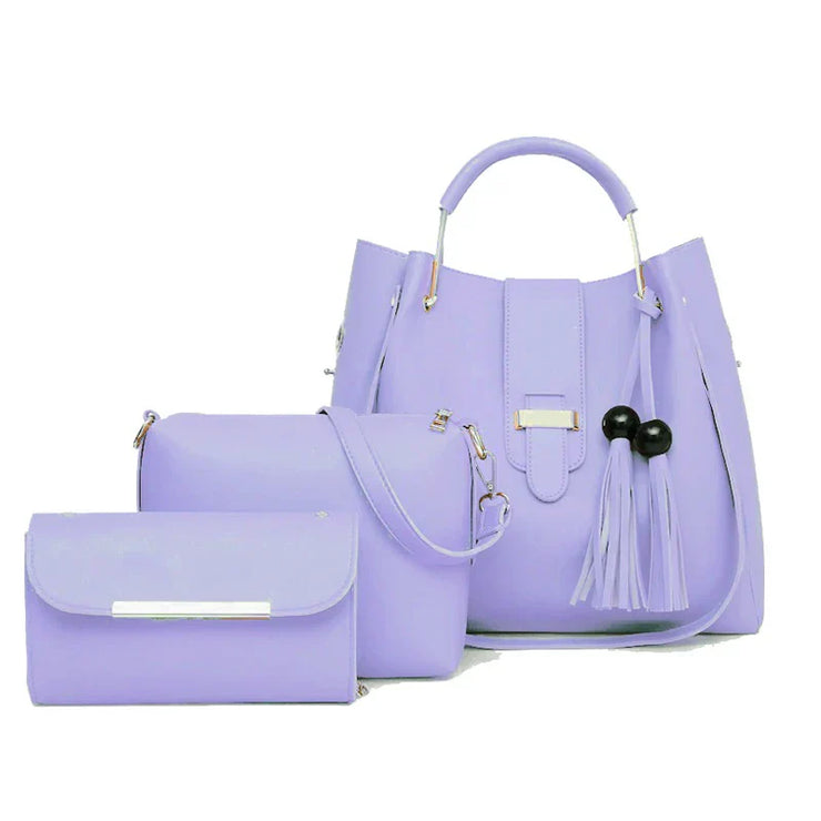 ALEXA 3 PCS LILAC HANDBAG & SHOULDER BAG