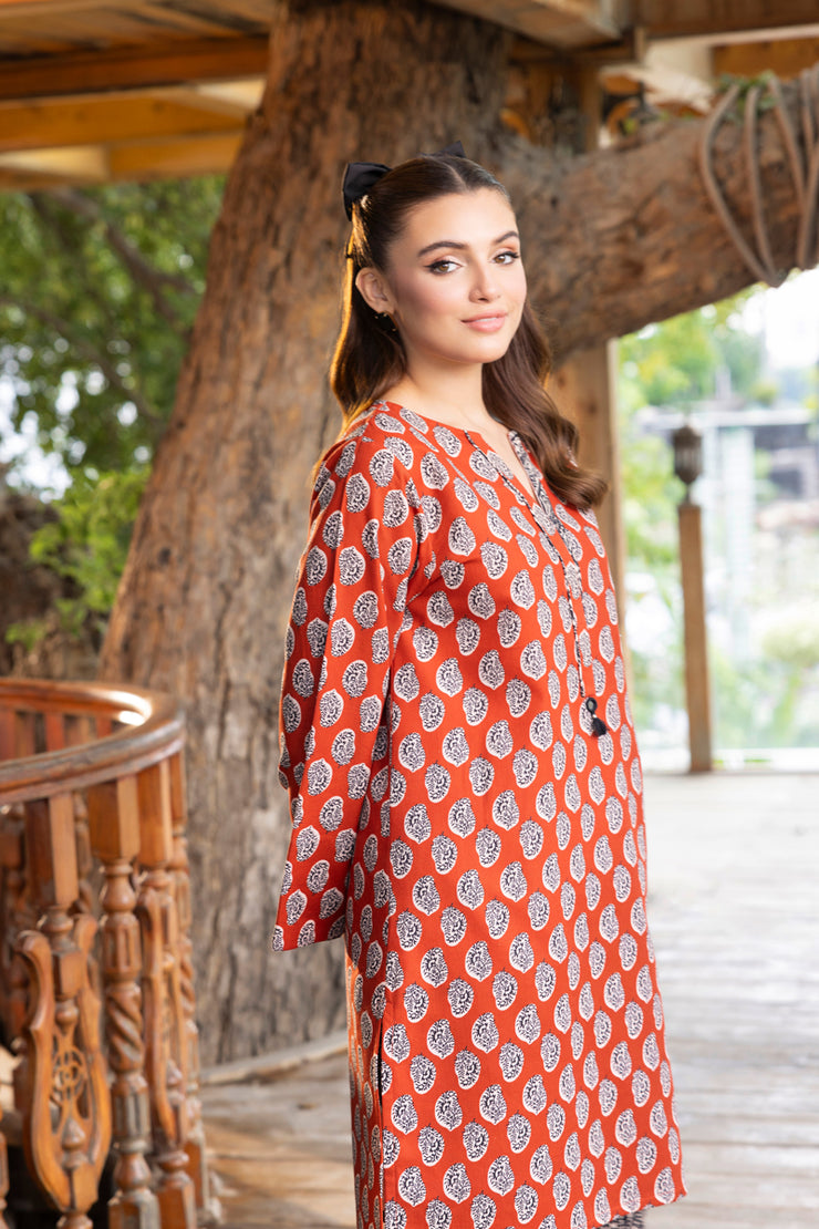 2 Piece - Printed Khaddar Suit - MSV1-10