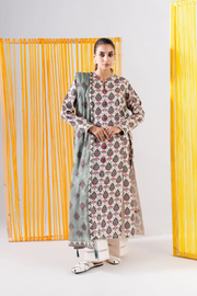 3 Piece - Printed Lawn Suit - MLD1-01