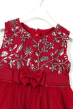 Maroon Bow Party Frock