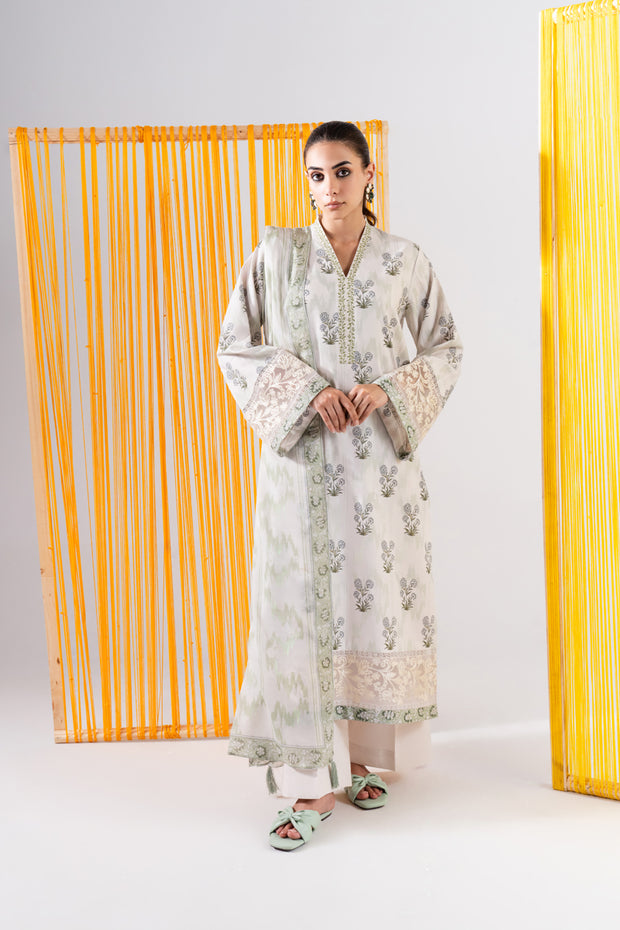 3 Piece - Printed & Embroidered Lawn Suit - MLD2-04