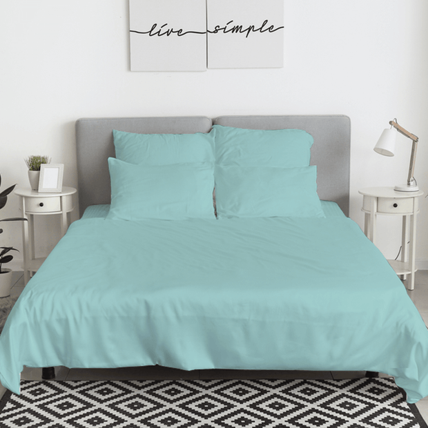 Light Sea Green Solid Bed Sheet Set